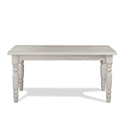 Table de salle à manger de ferme en pin massif de 63 po – Bois flotté / Bois de grange / Gris rustique / Blanc cassé rustique / Noyer rustique, 6 personnes