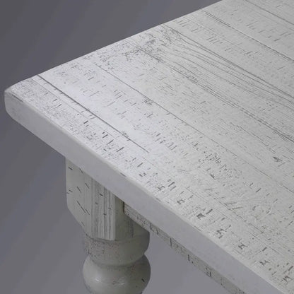 Table de salle à manger de ferme en pin massif de 63 po – Bois flotté / Bois de grange / Gris rustique / Blanc cassé rustique / Noyer rustique, 6 personnes