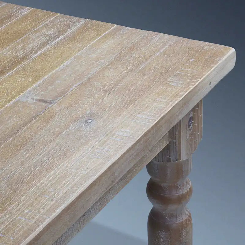 Table de salle à manger de ferme en pin massif de 63 po – Bois flotté / Bois de grange / Gris rustique / Blanc cassé rustique / Noyer rustique, 6 personnes