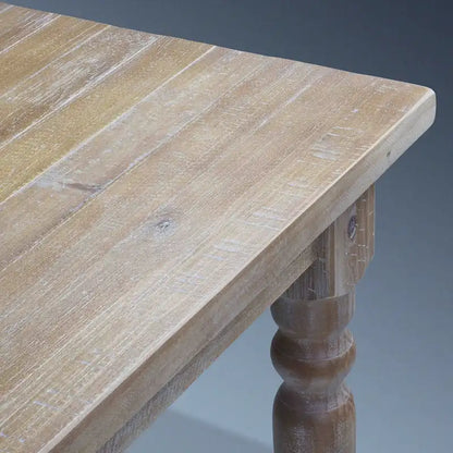 Table de salle à manger de ferme en pin massif de 63 po – Bois flotté / Bois de grange / Gris rustique / Blanc cassé rustique / Noyer rustique, 6 personnes