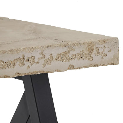 Table d'appoint rustique à piètement en X avec étagère – Chêne / Marron / Gris / Noir, piètement en métal