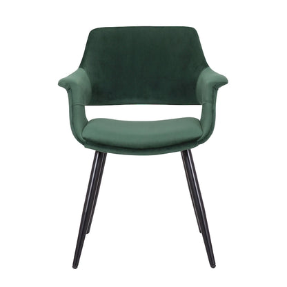Chaise de salle à manger mi-siècle en velours avec cadre en acier – Vert / Rose / Champagne / Gris foncé, unitaire