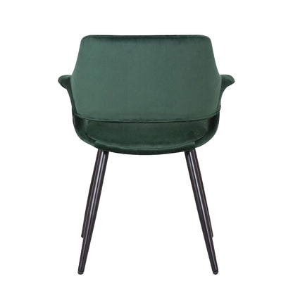 Chaise de salle à manger mi-siècle en velours avec cadre en acier – Vert / Rose / Champagne / Gris foncé, unitaire