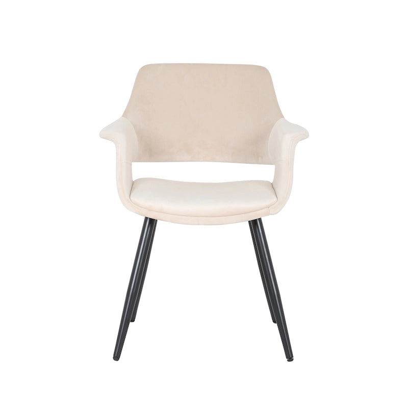 Chaise de salle à manger mi-siècle en velours avec cadre en acier – Vert / Rose / Champagne / Gris foncé, unitaire