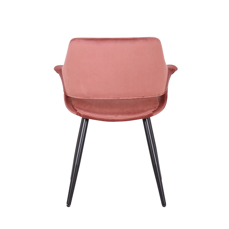 Chaise de salle à manger mi-siècle en velours avec cadre en acier – Vert / Rose / Champagne / Gris foncé, unitaire