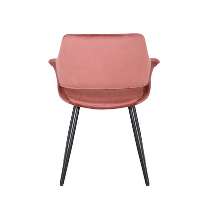 Chaise de salle à manger mi-siècle en velours avec cadre en acier – Vert / Rose / Champagne / Gris foncé, unitaire