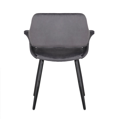 Chaise de salle à manger mi-siècle en velours avec cadre en acier – Vert / Rose / Champagne / Gris foncé, unitaire