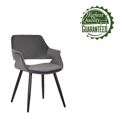 Chaise de salle à manger mi-siècle en velours avec cadre en acier – Vert / Rose / Champagne / Gris foncé, unitaire
