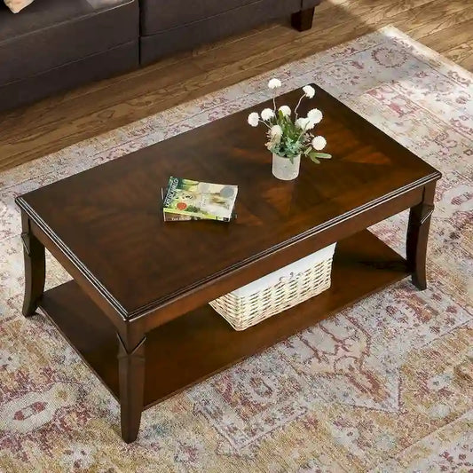 Table en bois avec empiècements color-block – Brun cerise, Table d'appoint / Table basse