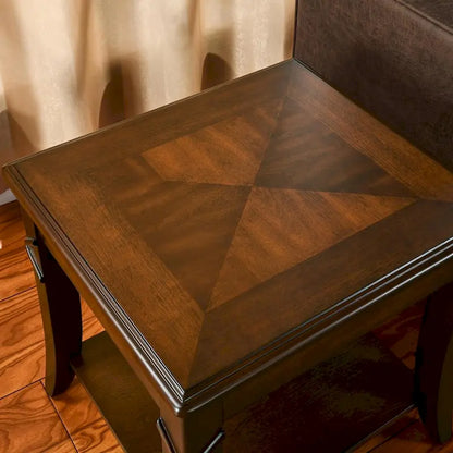 Table en bois avec empiècements color-block – Brun cerise, Table d'appoint / Table basse