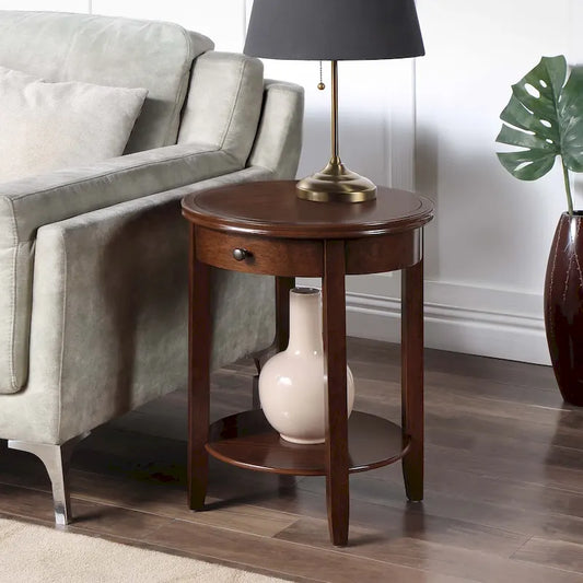 Convenience Concepts American Heritage Baldwin 1 Drawer End Table with Shelf