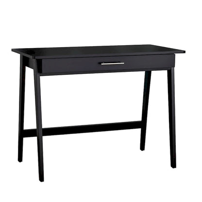 Bureau compact en bois de pin avec tiroir – Noir / Bleu / Gris / Blanc / Rose poudré / Vert, Monoposte