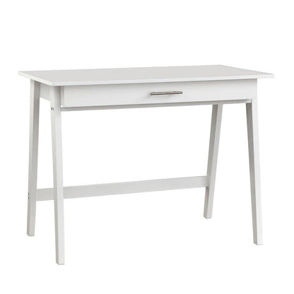 Bureau compact en bois de pin avec tiroir – Noir / Bleu / Gris / Blanc / Rose poudré / Vert, Monoposte