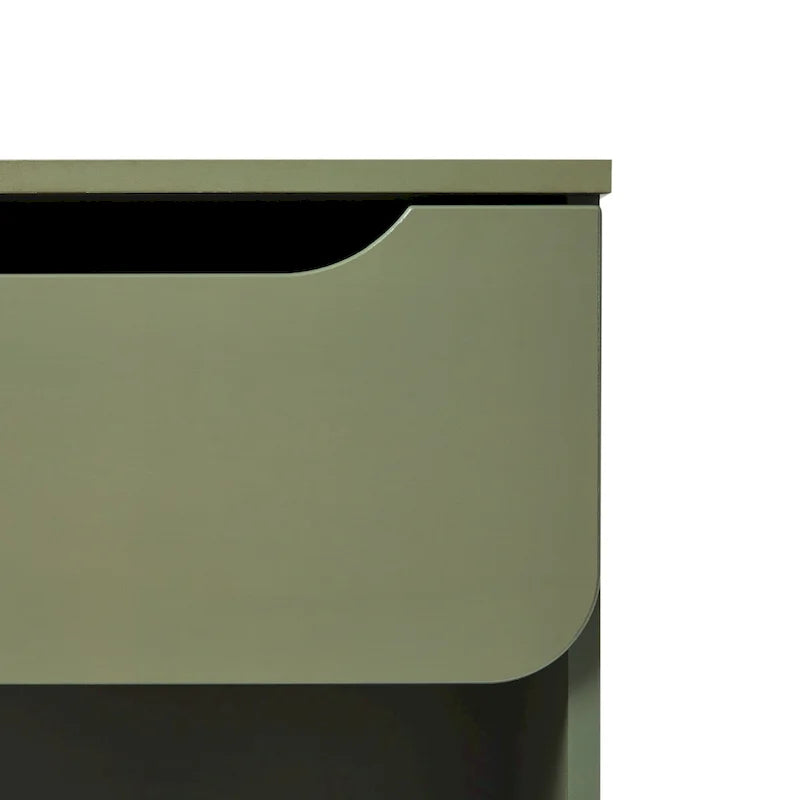 Table de chevet moderne à 1 tiroir avec niche ouverte – Gris foncé / Riviera / Vert / Noir