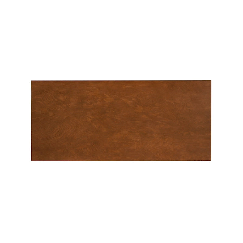Bureau de travail moderne du milieu du siècle avec tiroir – Marron/Blanc, pieds inclinés, un utilisateur