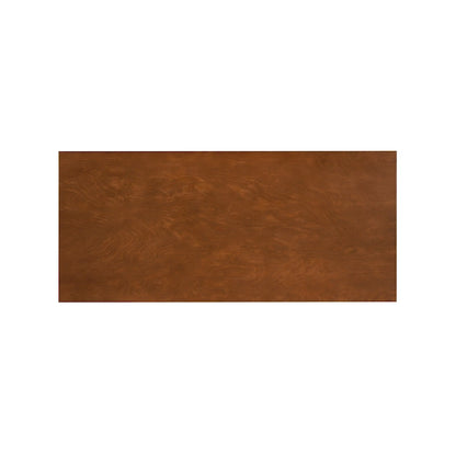 Bureau de travail moderne du milieu du siècle avec tiroir – Marron/Blanc, pieds inclinés, un utilisateur