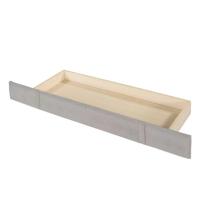 Lit plateforme Queen tapissé de velours avec tiroir de rangement – Bleu / Beige / Gris / Rose