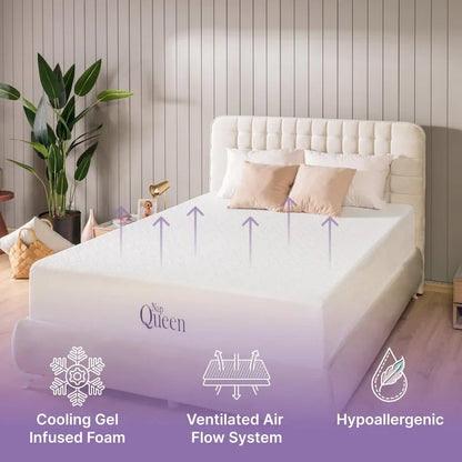 Matelas en mousse à mémoire de forme au gel 12 po – Lit simple / Lit simple XL / Grand lit double / Très grand lit / Très très grand lit, certifié CertiPUR-US