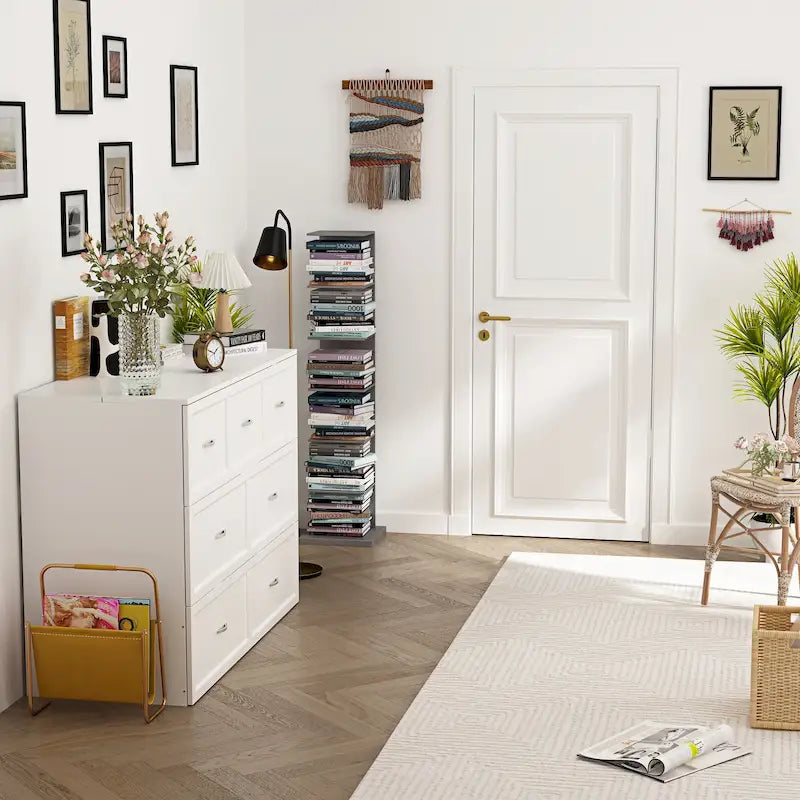 Meuble-lit escamotable Murphy avec 2 tiroirs – Blanc, se convertit en lit double, 2 tailles