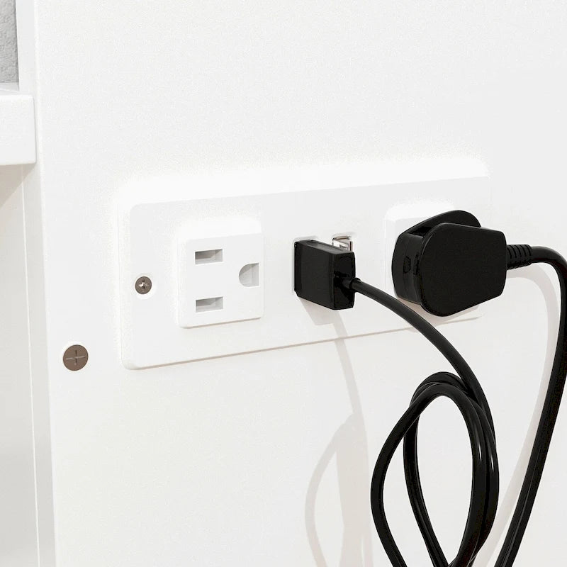 Meuble-lit escamotable Murphy avec 2 tiroirs – Blanc, se convertit en lit double, 2 tailles