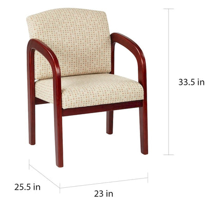 Chaise visiteur en bois tapissée de tissu – Indigo / Cacao / Frêne / Luna, cadre en bois de cerisier, individuelle