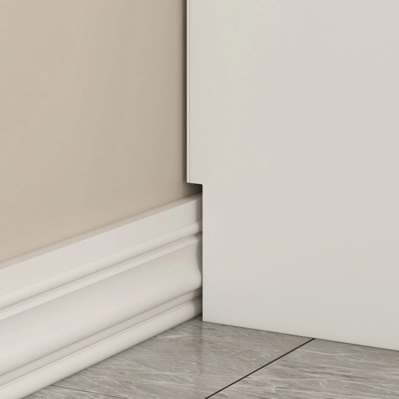Armoire penderie avec 4 tiroirs et tringle – Blanc, 2 options de hauteur