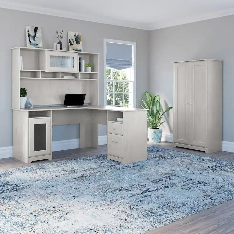 Armoire de rangement haute à 2 portes avec étagères réglables – Chêne expresso / Chêne lin blanc / Gris moderne / Pin recyclé