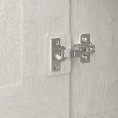 Armoire de rangement haute à 2 portes avec étagères réglables – Chêne expresso / Chêne lin blanc / Gris moderne / Pin recyclé