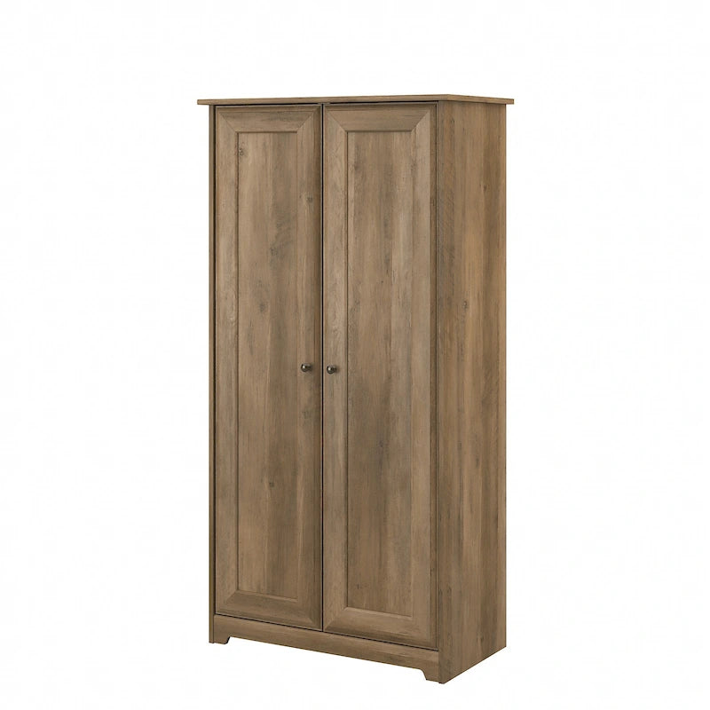 Armoire de rangement haute à 2 portes avec étagères réglables – Chêne expresso / Chêne lin blanc / Gris moderne / Pin recyclé