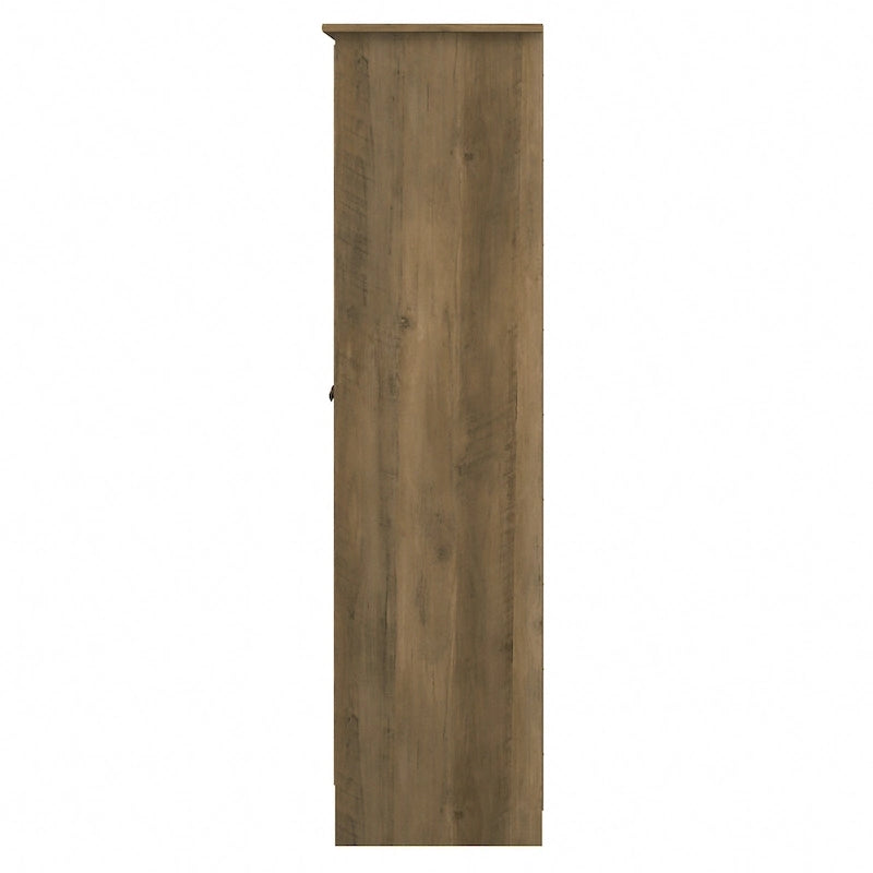 Armoire de rangement haute à 2 portes avec étagères réglables – Chêne expresso / Chêne lin blanc / Gris moderne / Pin recyclé
