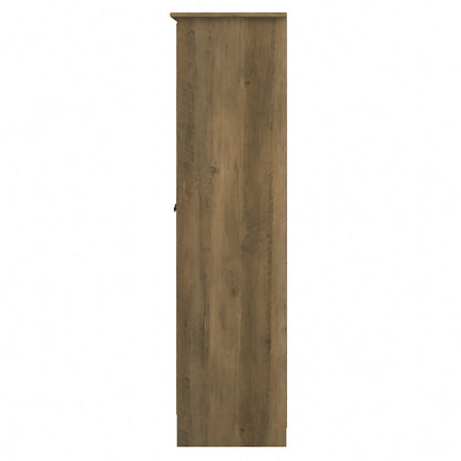 Armoire de rangement haute à 2 portes avec étagères réglables – Chêne expresso / Chêne lin blanc / Gris moderne / Pin recyclé