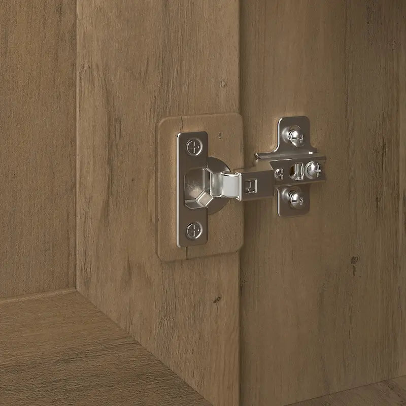 Armoire de rangement haute à 2 portes avec étagères réglables – Chêne expresso / Chêne lin blanc / Gris moderne / Pin recyclé