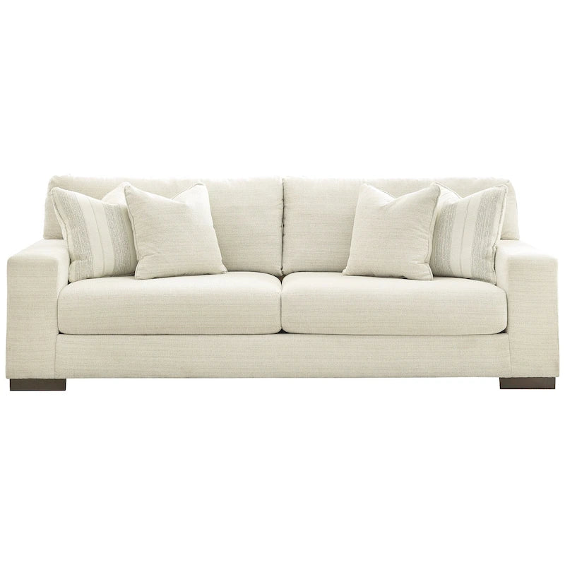 Canapé plateforme moderne – Bouleau / Polyester lin, 3 places
