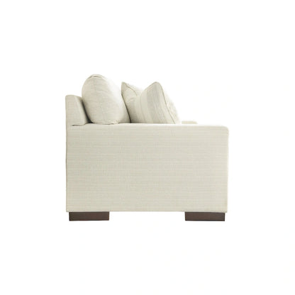 Canapé plateforme moderne – Bouleau / Polyester lin, 3 places