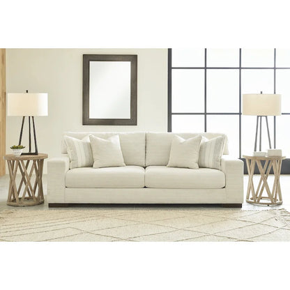 Canapé plateforme moderne – Bouleau / Polyester lin, 3 places