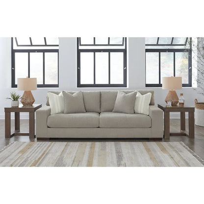 Canapé plateforme moderne – Bouleau / Polyester lin, 3 places