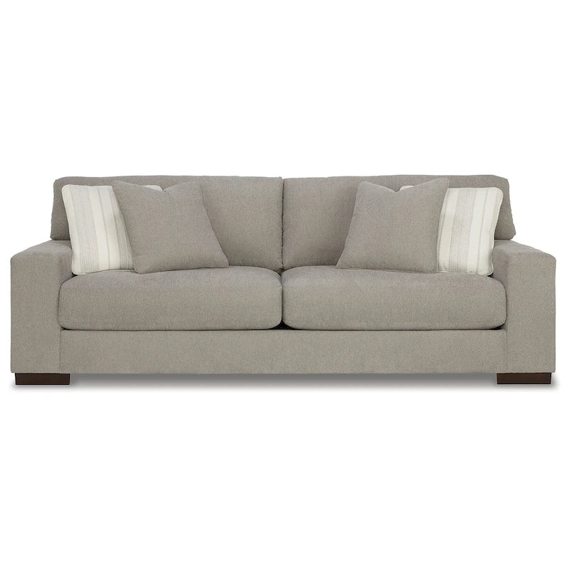 Canapé plateforme moderne – Bouleau / Polyester lin, 3 places