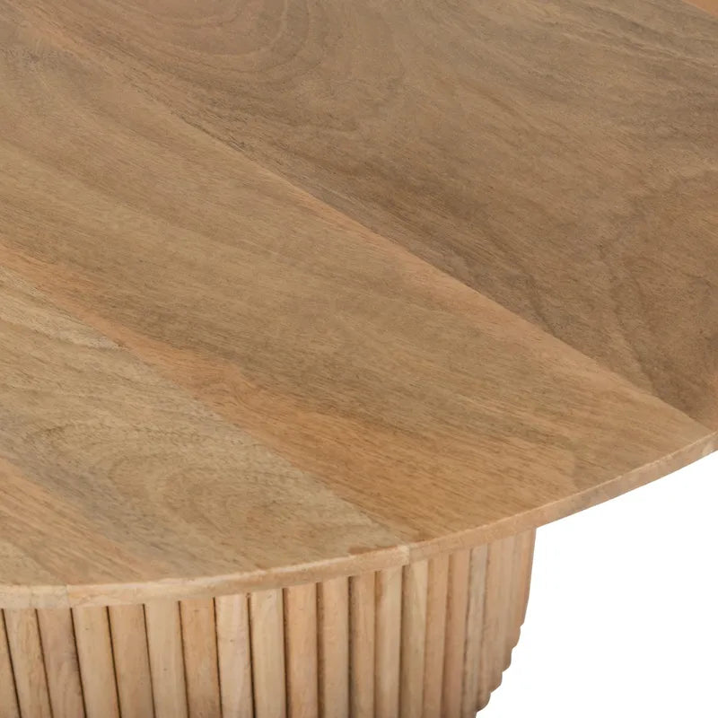 Table basse ronde en bois sur pied – Bois naturel, 2 tailles
