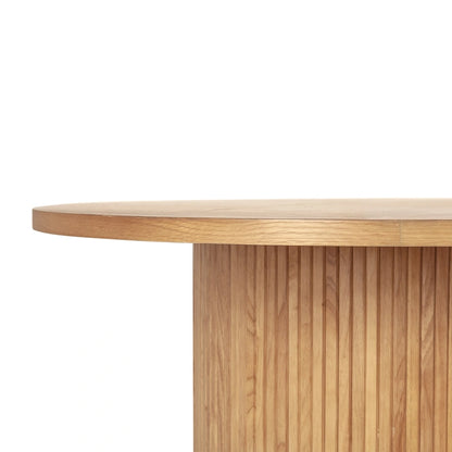 Table basse ronde en bois sur pied – Bois naturel, 2 tailles