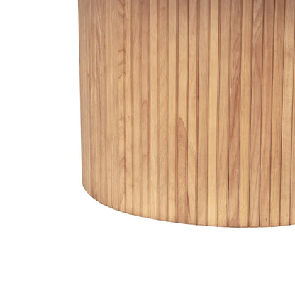 Table basse ronde en bois sur pied – Bois naturel, 2 tailles