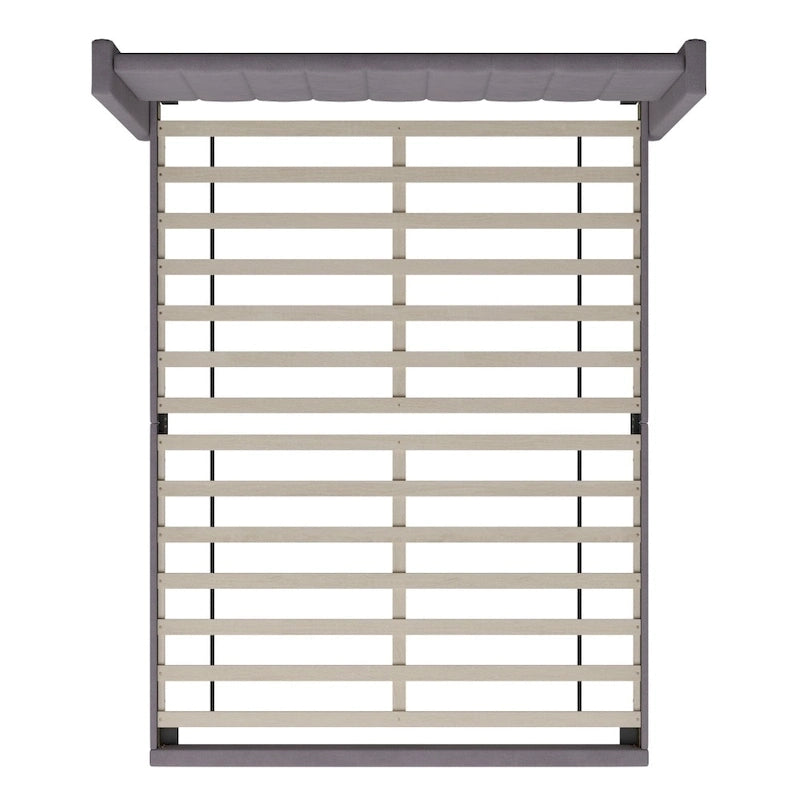Lit plateforme capitonné en velours avec dossier ailé – Émeraude / Gris / Marine, Grand lit / Très grand lit, 2 personnes