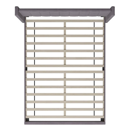 Lit plateforme capitonné en velours avec dossier ailé – Émeraude / Gris / Marine, Grand lit / Très grand lit, 2 personnes