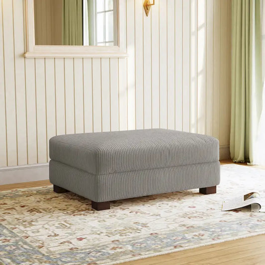 Pouf surdimensionné en velours côtelé – Orange / Vert / Beige / Gris, 1-2 places
