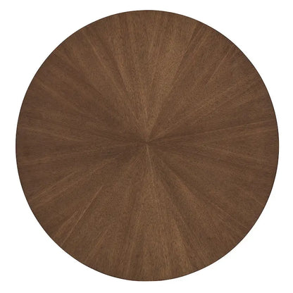 Table d'appoint ronde du milieu du siècle – Fini noyer, pieds inclinés