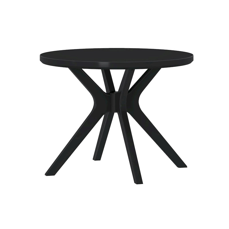 Table à manger ronde en pin massif avec piètement croisé – Brosse métallique blanc côtier / Noyer, 2 à 4 personnes