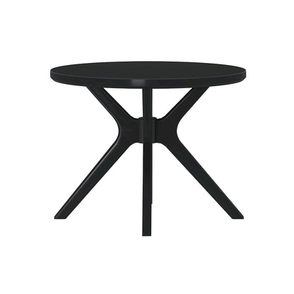 Table à manger ronde en pin massif avec piètement croisé – Brosse métallique blanc côtier / Noyer, 2 à 4 personnes